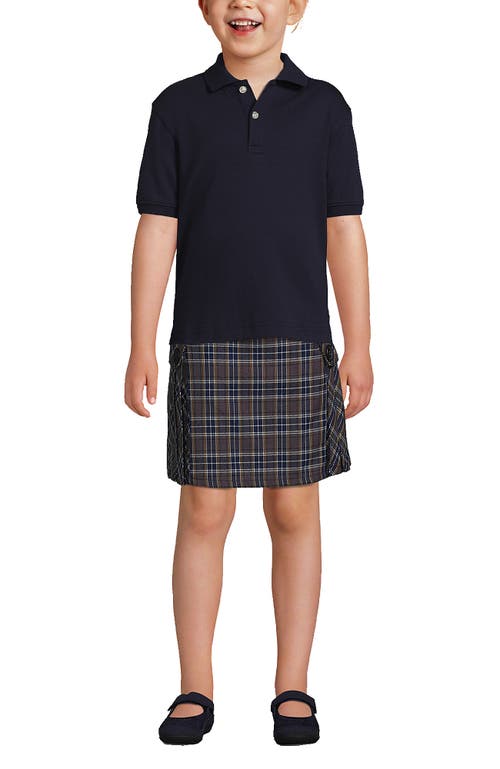 Lands' End School Uniform Kids Short Sleeve Interlock Polo Shirt In Classic Navy