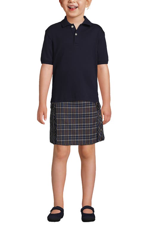 Lands' End School Uniform Kids Short Sleeve Interlock Polo Shirt In Black