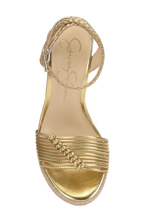 Shop Jessica Simpson Talise Ankle Strap Espadrille Platform Wedge Sandal In Gold