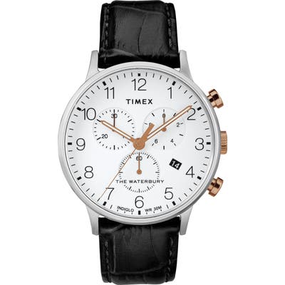 Timex Waterbury Chronograph Leather Strap Watch, 40Mm