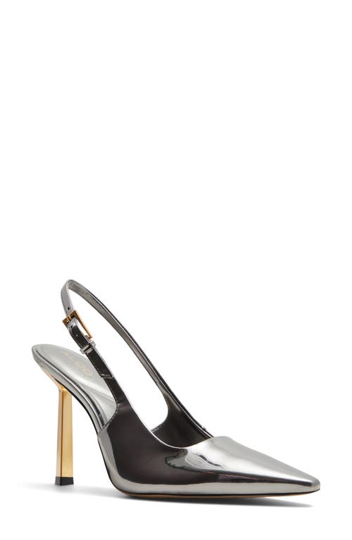 Aldo Marysa Slingback Pointed Toe Pump In Pewter