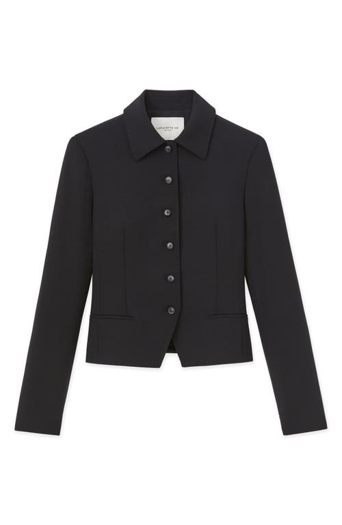 Lafayette 148 Petite Responsible Wool Double Face Tailored Cropped Jacket In Black