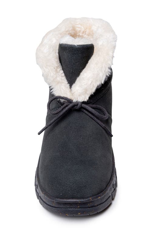 Minnetonka Norean Faux Fur Lined Slipper Bootie In Charcoal