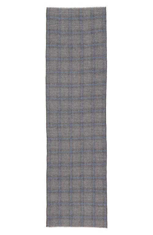 Andrew Stewart Glen Plaid Cashmere Scarf In Grey/black