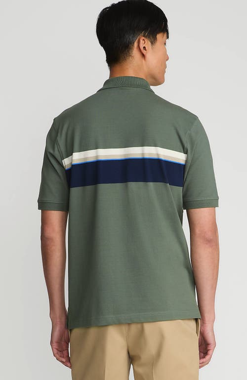 Shop Lands' End Short Sleeve Comfort-first Mesh Polo Shirt In Spruce Stripe