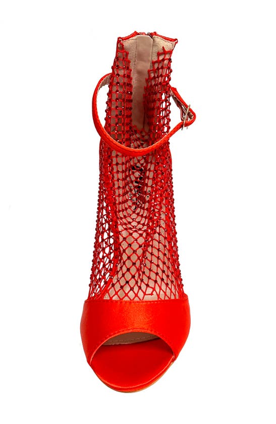 Shop Lady Couture Ariana Mesh Heel Sandal In Red