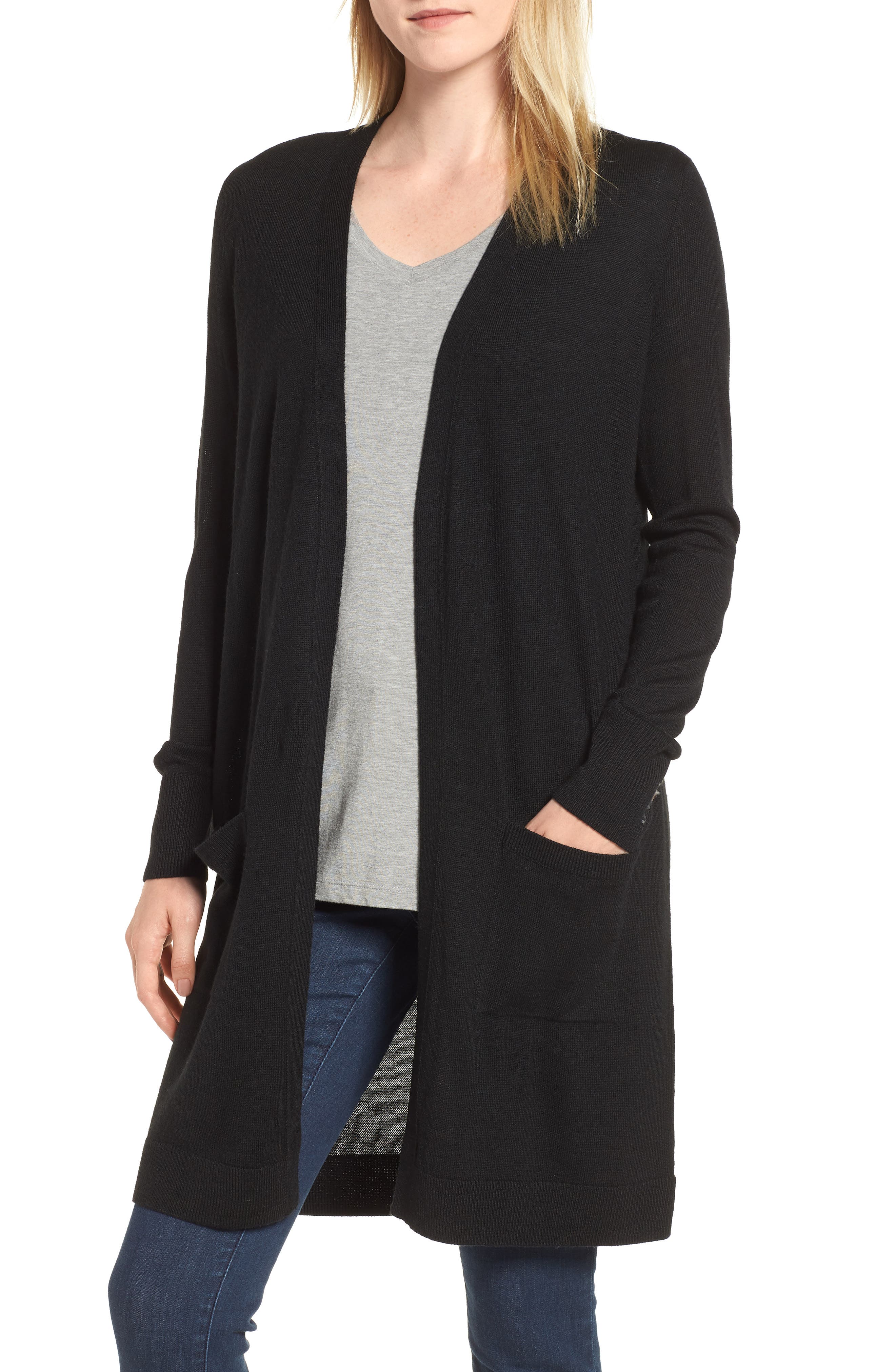 Halogen® Long Open Cardigan Nordstrom