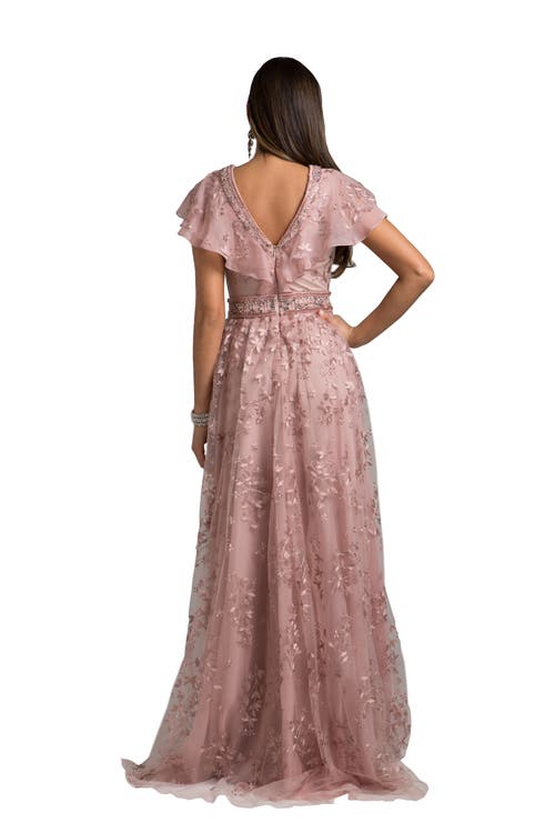 Lara New York Lace, V-neck Dress In Mauve