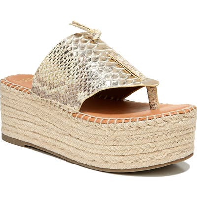Sarto By Franco Sarto Malia Espradrille Wedge Slide Sandal, Metallic
