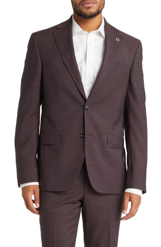 Shop Ted Baker London Roger Extra Slim Fit Solid Wool Suit In Burgundy