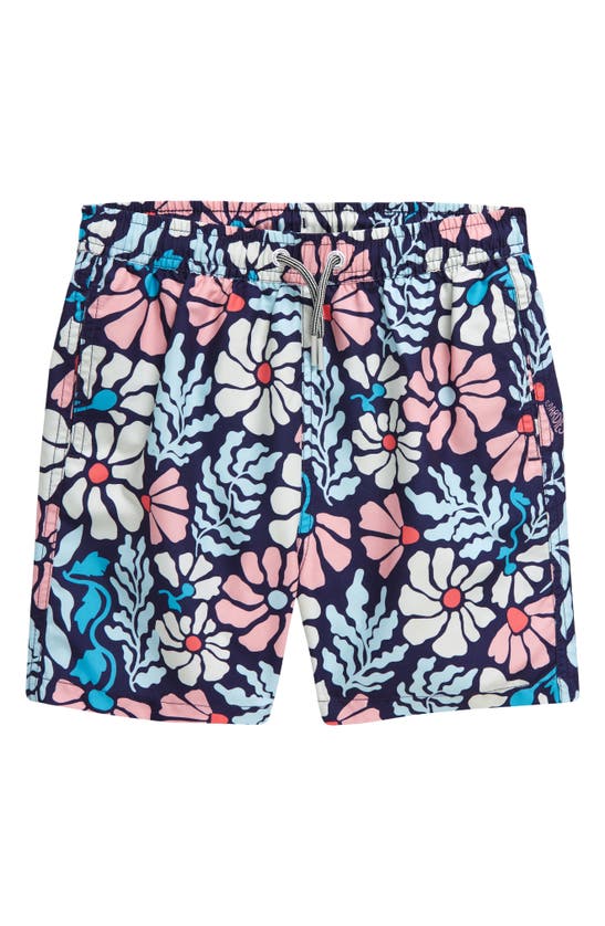 Boardies Kids Mellow Flowers Printed Shell Swim Shorts In Blue