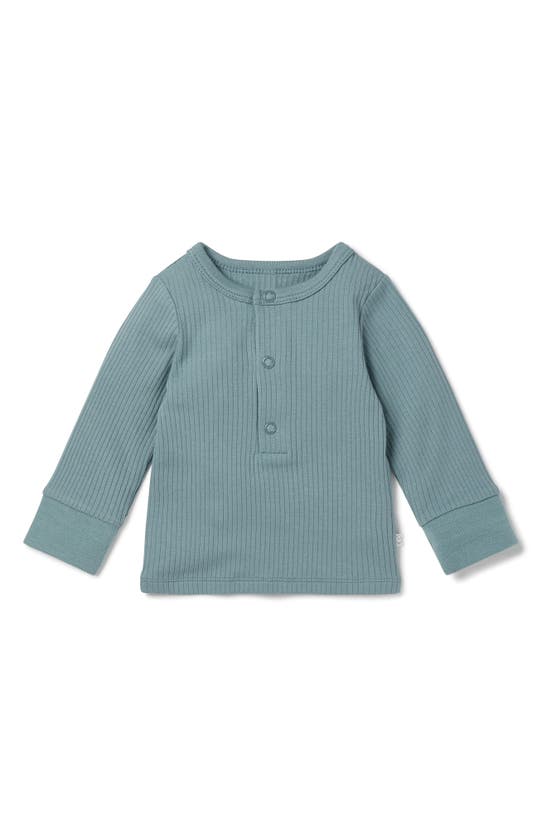Mori Rib Fitted Two-piece Pajamas In Ribbed Sky