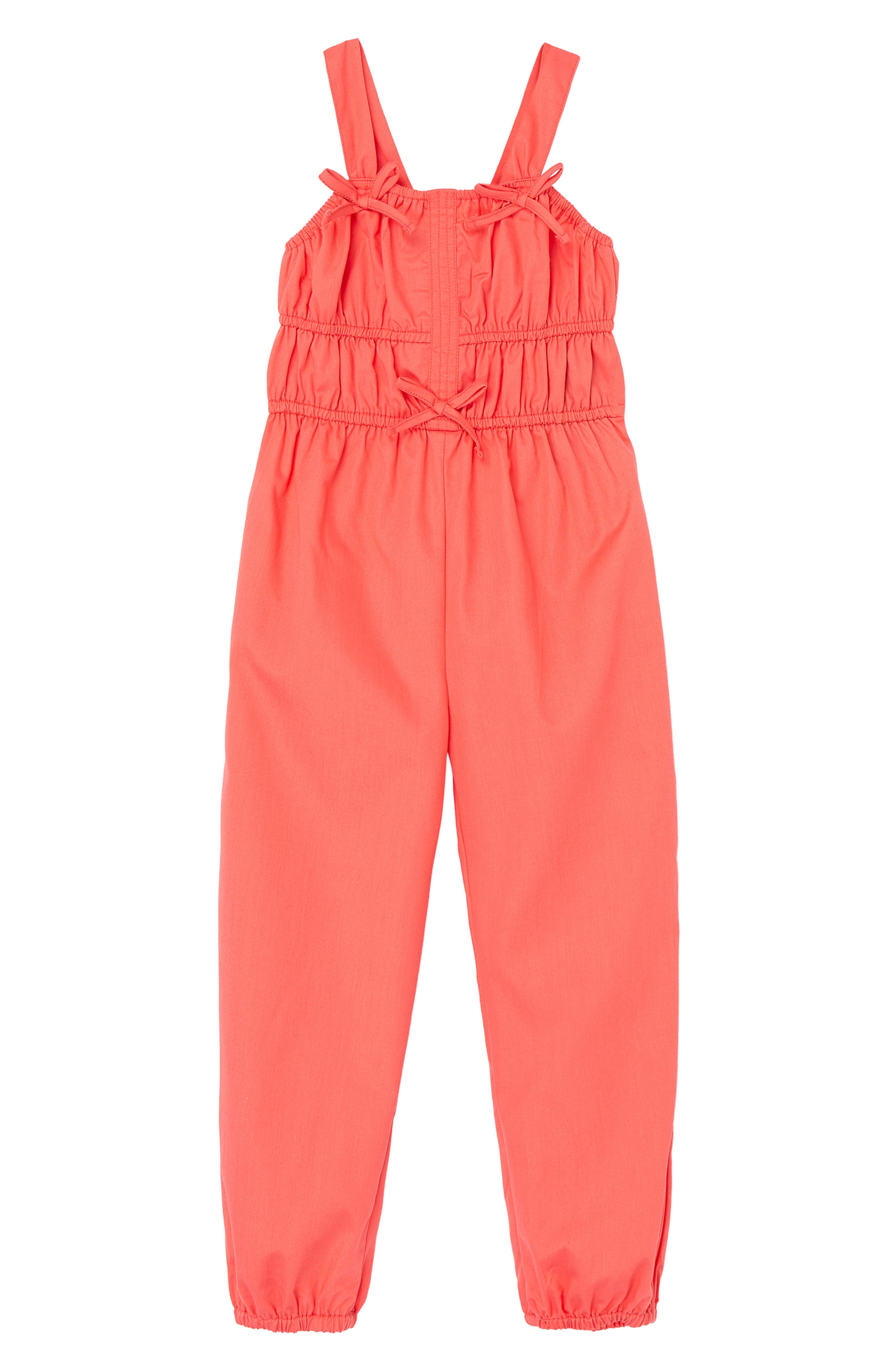 Kids Gathered Jumpsuit in Coral at Nordstrom Nordstrom Clothing Jumpsuits 