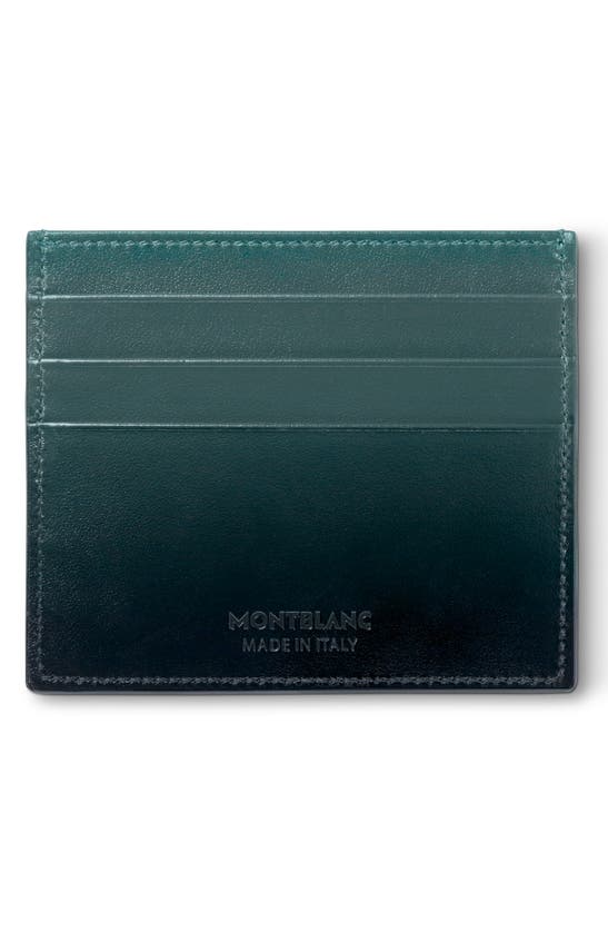 Shop Montblanc Meisterstück Leather Card Case In British Green