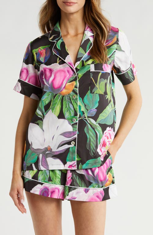 Floral Short Pajamas in Summer Shadows Print