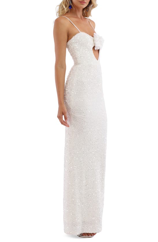 Shop Helsi Lyla Sequin Cutout Gown In White