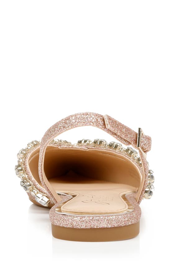 Jewel Badgley Mischka Camden Pointed Toe Slingback Flat In Rose Gold
