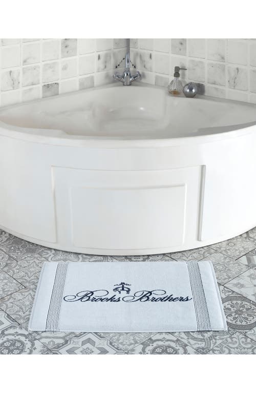 Brooks Brothers Robe Stripe Turkish Cotton Bath Mat In White