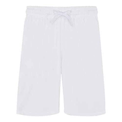 Shop Vilebrequin Solid Organic Terry Bermuda Short In Blanc