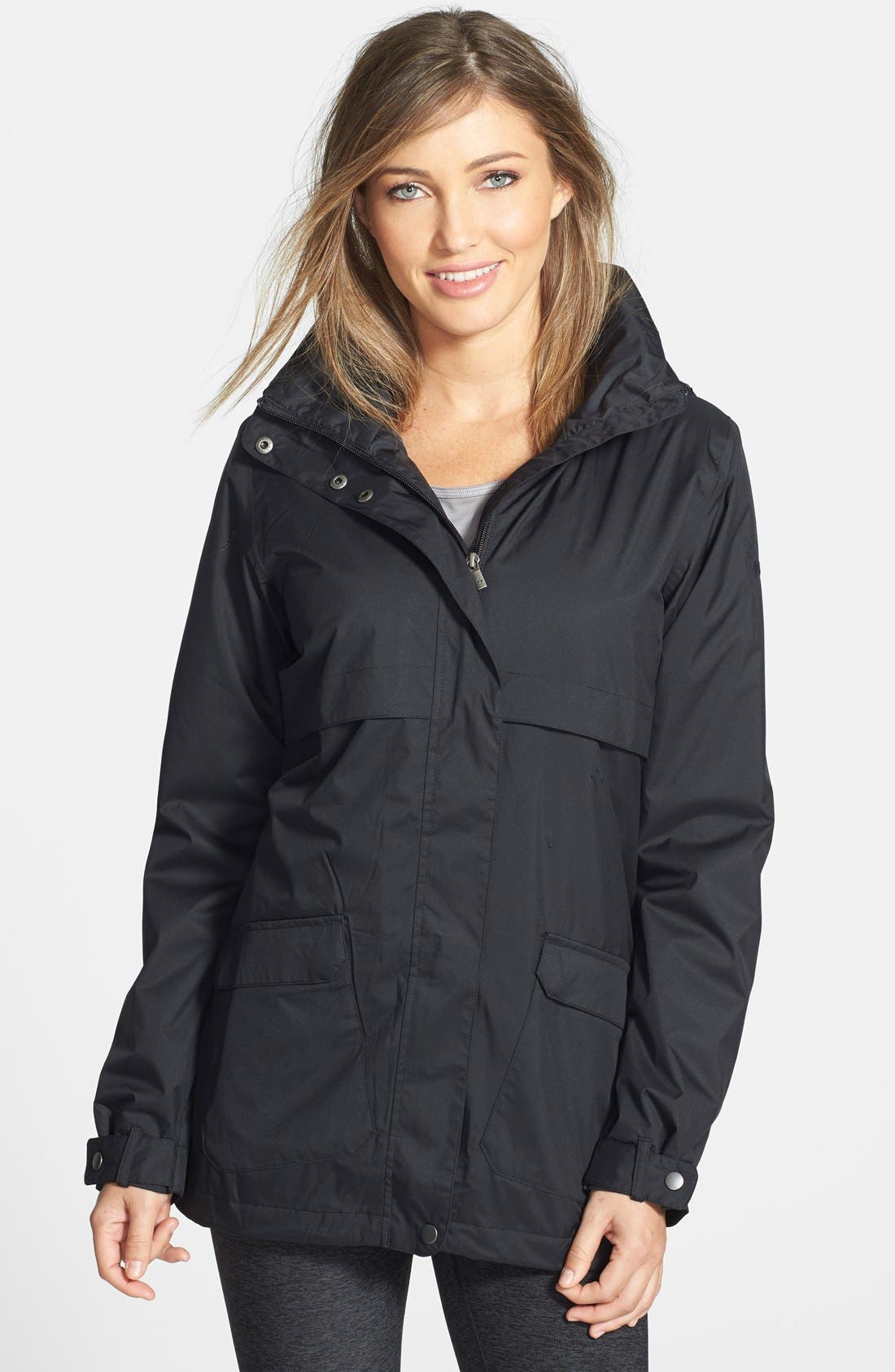 womens fleece lined rain jacket with hood