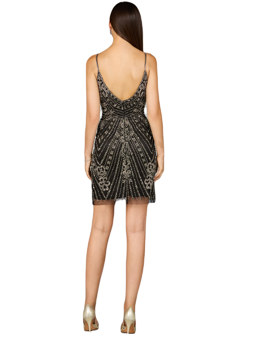 Lara New York Embellished Cocktail Dress With V-neckline In Black