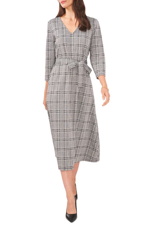 CHAUS CHAUS GLEN PLAID JACQUARD MIDI DRESS 