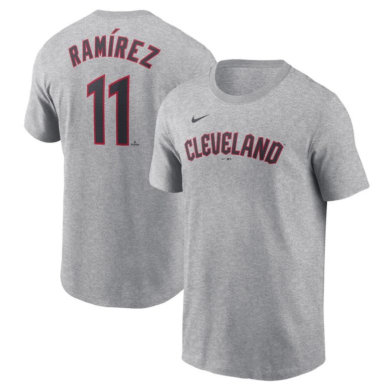 Shop Nike José Ramírez Gray Cleveland Guardians Fuse Name & Number T-shirt
