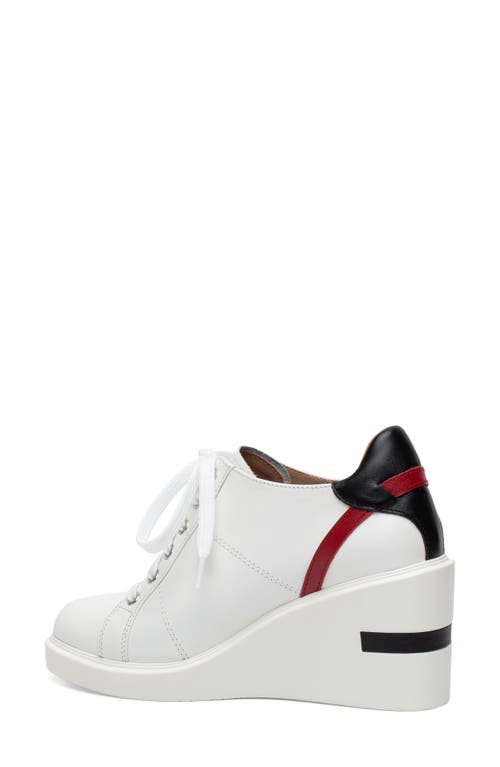 Linea Paolo Korin Wedge Sneaker In Eggshell/black/red