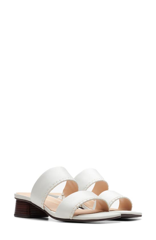 Shop Clarks Serina 35 Slide Sandal In Off White Lea