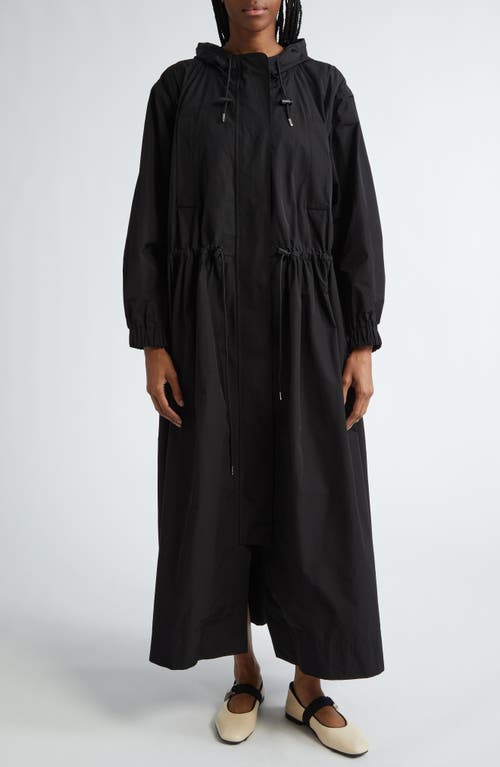 Molly Goddard Annie Hooded Longline Jacket In Black