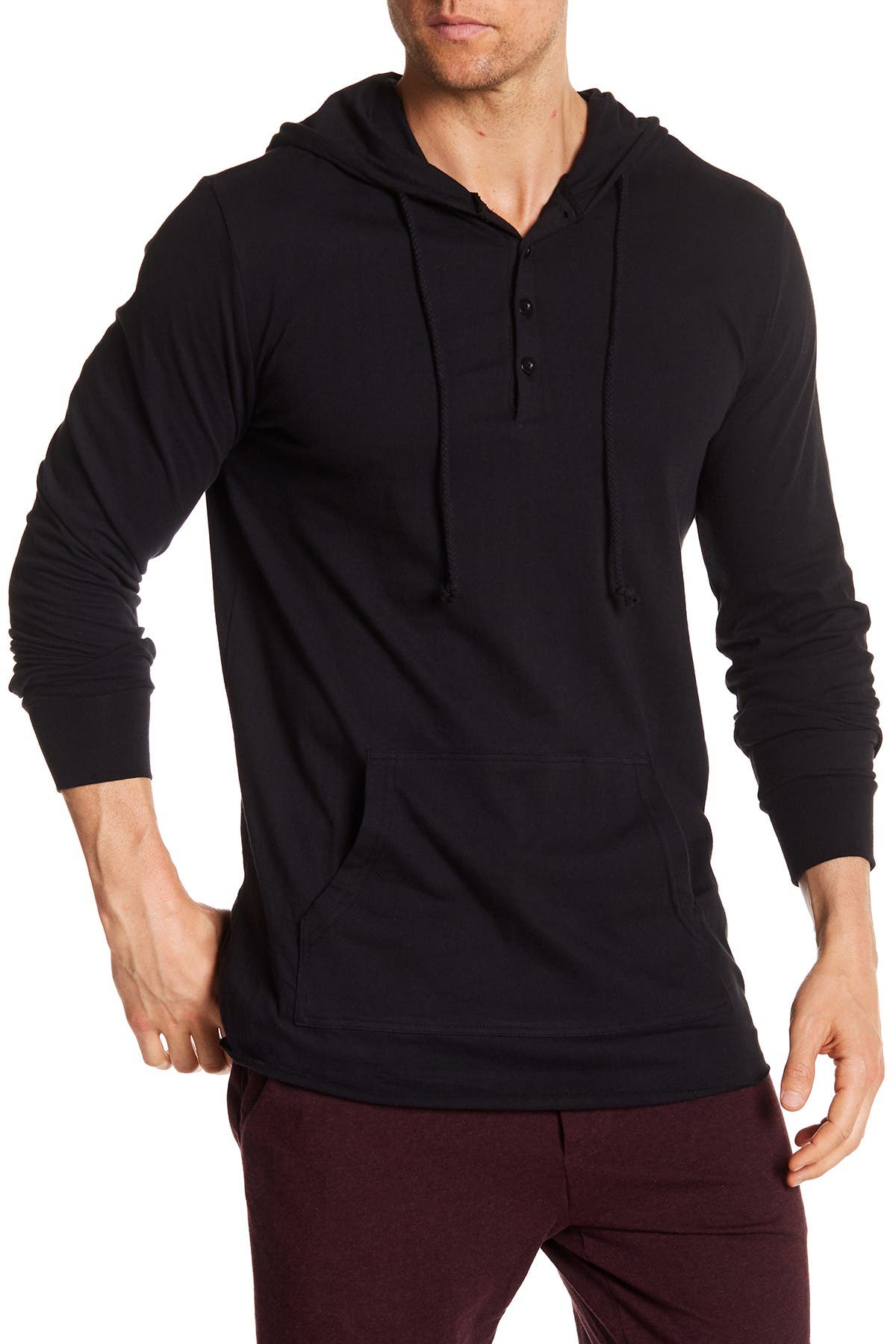 lightweight henley hoodie