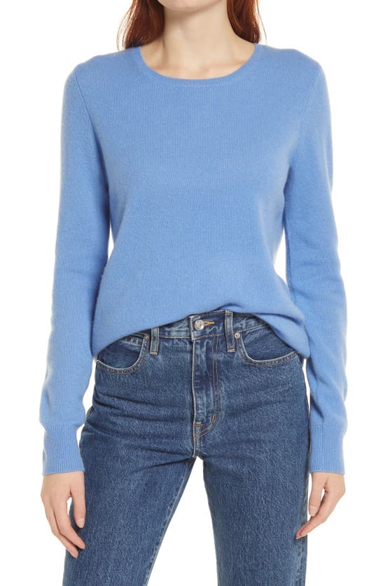 Nordstrom Cashmere Crewneck Sweater In Blue Azurine