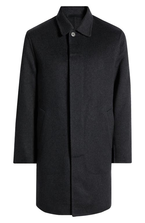 Shop Theory Double Face Wool Blend Car Coat In Dark Charcoal Mel