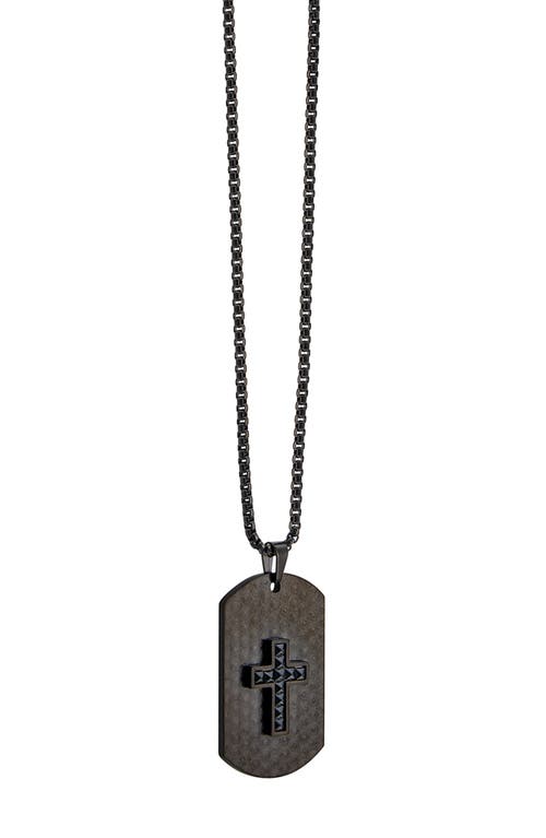 Shop American Exchange Cross Dog Tag Necklace & Id Bracelet Set In Gun/black
