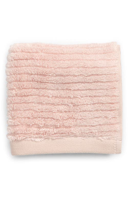 Nordstrom Hydro Ribbed Organic Cotton Blend Washcloth in Pink Wisp