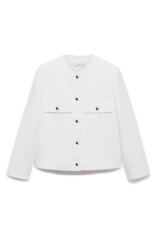 Mango Pocket Blazer In White