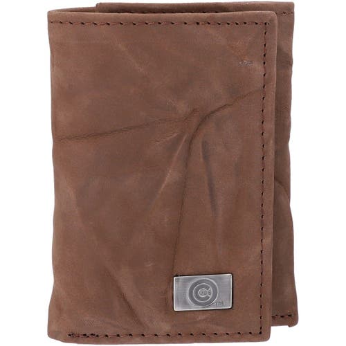 EAGLES WINGS Chicago Cubs Leather Trifold Wallet with Concho in Brown