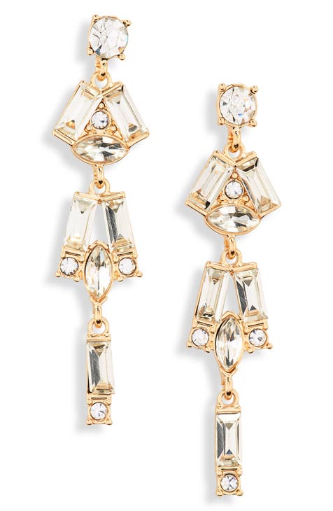 Crystal Cluster Drop Earrings