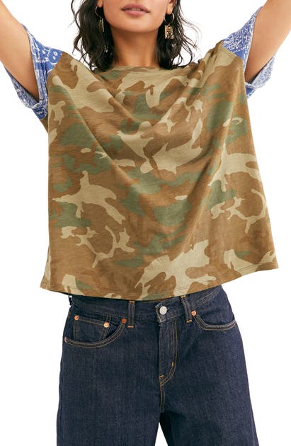 Free People Clarity Cotton Blend Tee In Army