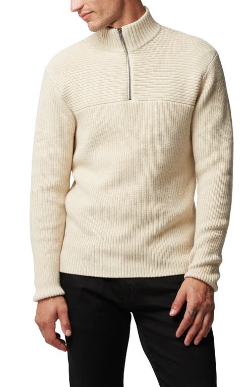 Rodd & Gunn Yarrow Street Quarter Zip Cotton Blend Sweater in Natural