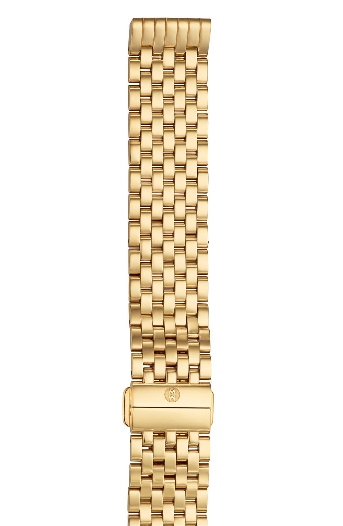 MICHELE 'Deco II' 18mm Gold Plated Bracelet Watch Band (Limited Edition