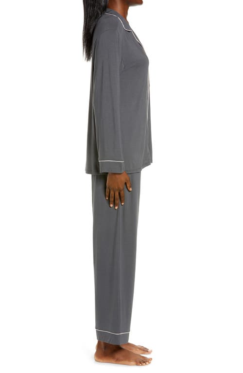 Shop Eberjey Gisele Jersey Knit Pajamas In Graphite/sorbet Pink