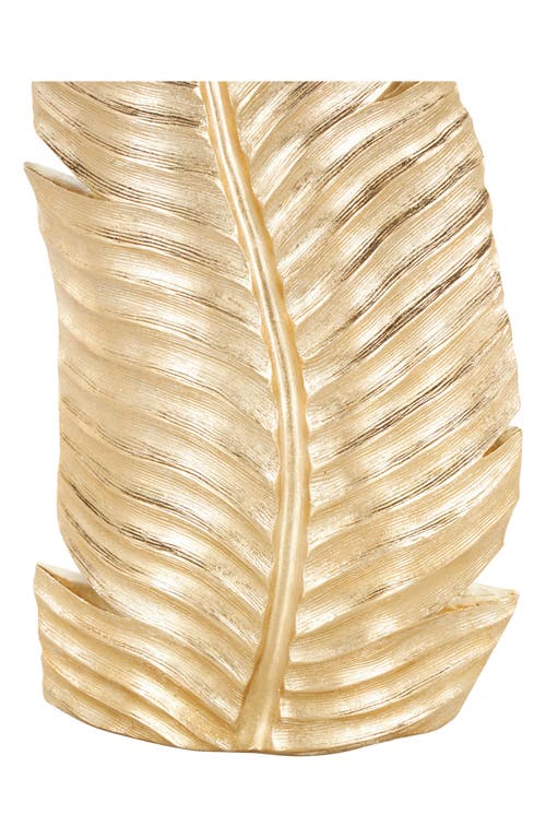 Vivian Lune Home Golden Leaf Vase In Gold