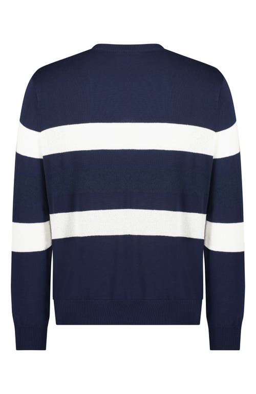 Brooks Brothers Stripe Cotton Crewneck Sweater In Terrynvywtstripe