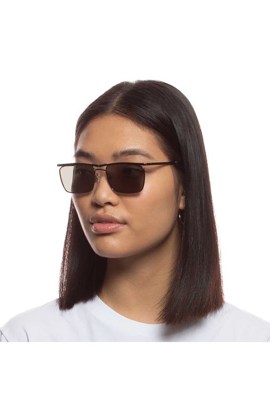 Le Specs Nemesis 57mm Square Sunglasses In Gunmetal / Khaki Mono ModeSens