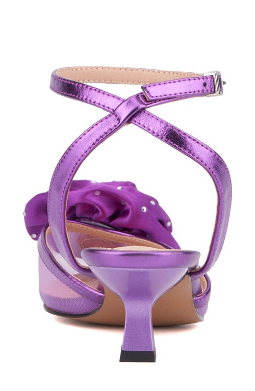 Shop New York And Company Violetta Flower Pump In Purple