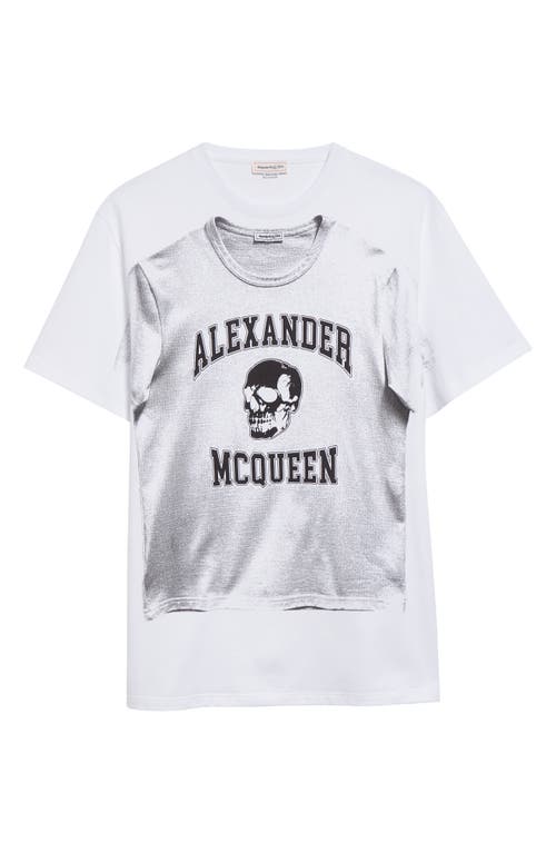 Alexander McQueen Trompe l'Oeil Graphic T-Shirt White /Black at Nordstrom,