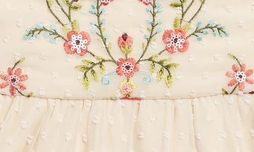 Shop Zunie Kids' Floral Embroidered Dress In Ivory