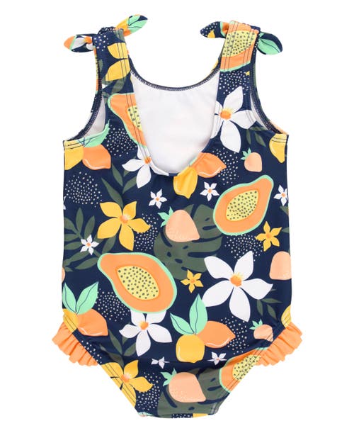 Shop Rufflebutts Toddler Girls Upf50+ Tie Shoulder One Piece In Into The Tropics