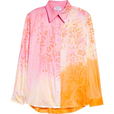 Collina Strada Sunny Tie Dye Button-Up Shirt, Ivory